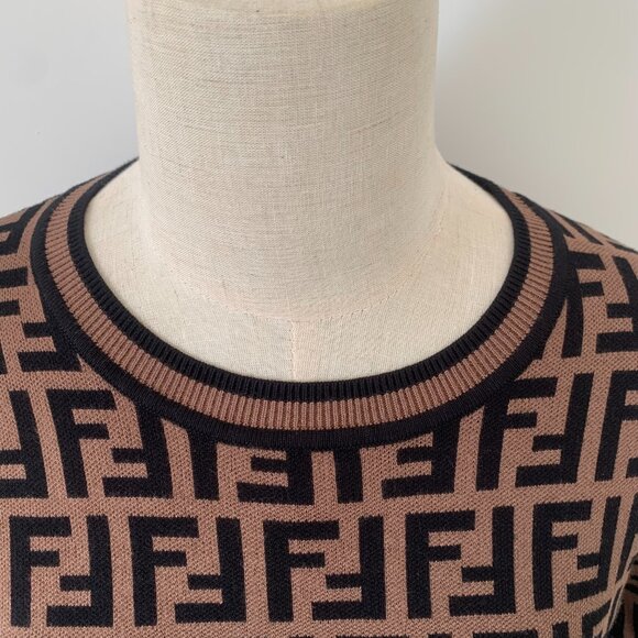 Fendi Black and Brown Forever Dress - Picture 5 of 8